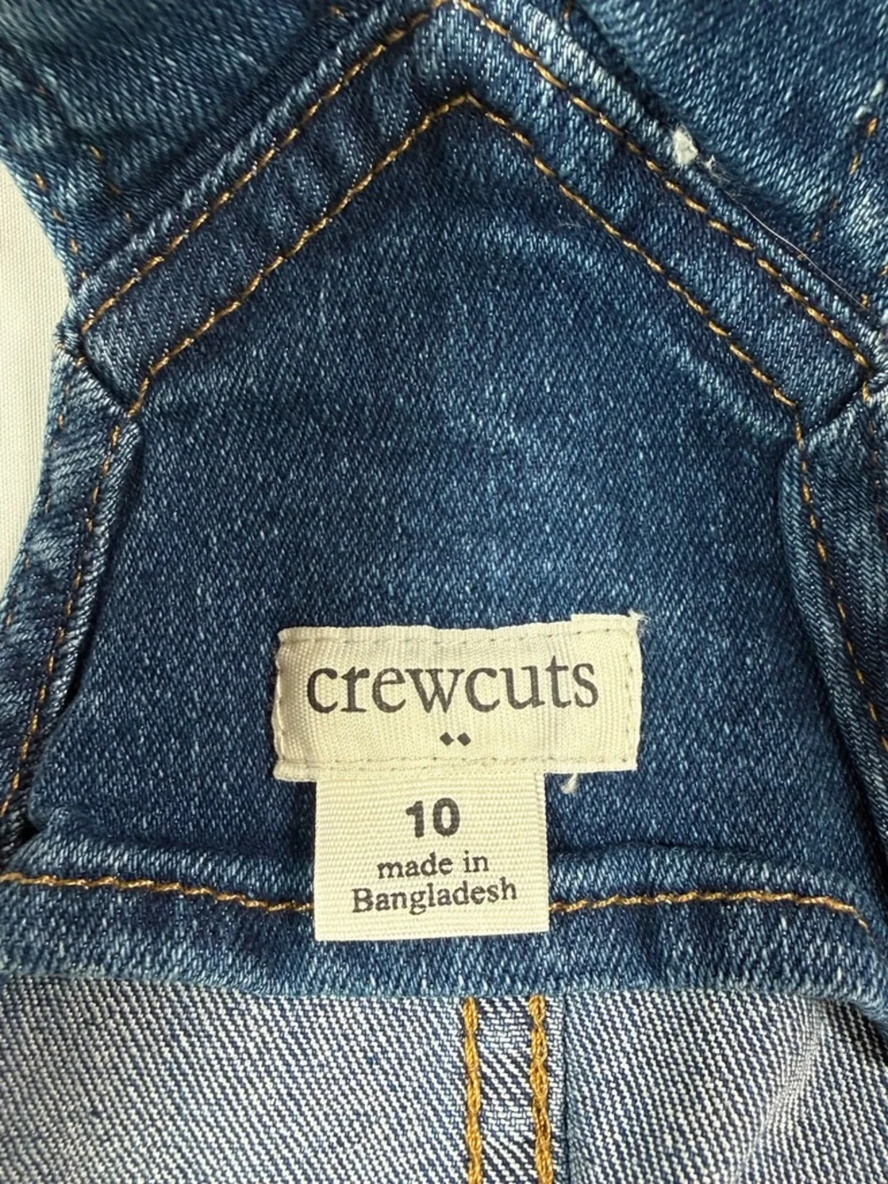 CREWCUTS Girls Overalls Size 10 Denim Slim‎ Fit Adjustable Strap Classic Casual